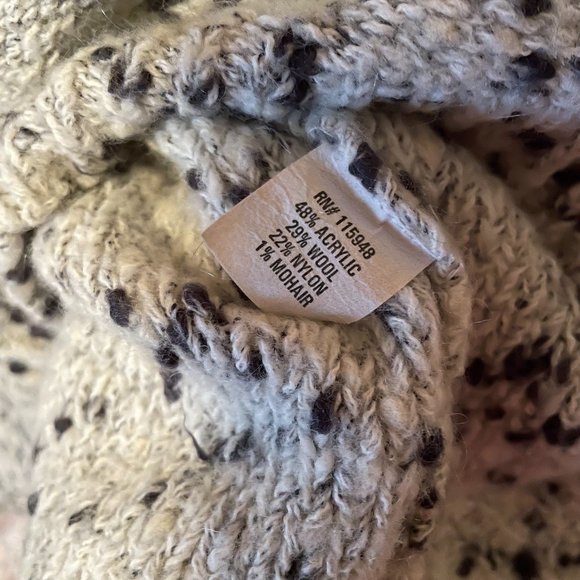 Joan Vass Marled Wool Mix Poncho One Size - Picture 4 of 5